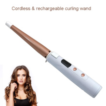 Cone shape rechargeable hair curler